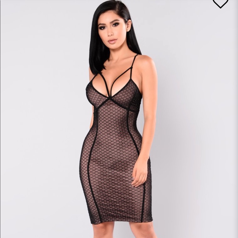 NBW. FashionNova Lexi Mesh Black Dress